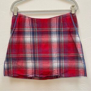 GOLFTINI PLAID RED WHITE COTTON LIGHTWEIGHT GOLF TENNIS PICKLEBALL SPORT SKORT